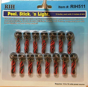 NUEVO Rock Island Hobby 511 Peel N Stick Luces Incandescentes 15 Piezas - Imagen 1 de 2