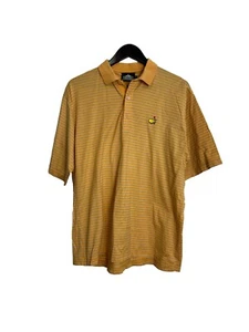 Masters Clubhouse Collection Mens Size Large Polo Shirt Italy Yellow Stripe - Picture 1 of 6