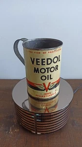 ACEITE DE MOTOR VEEDOL VINTAGE - JARRA CUARTO DE GALÓN - PUBLICIDAD DE GARAJE - Imagen 1 de 15