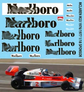 1/18 Decals per MCLAREN M23 1976 1977 HUNT MASS TBD41 - Picture 1 of 1
