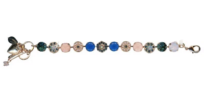 Марианский браслет шикарный синий, розовый жемчуг и персиковый опал австрийские кристаллы черный... - Изображение 1 из 3