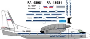 BSmodelle 11455 - 1/72 Antonov An-32 Aeroflot UdSSR Decal für Modellbausatz - Bild 1 von 12