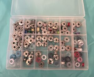 100+ Pc Vintage Metal and Plastic Sewing Machine Bobbins Mixed Lot