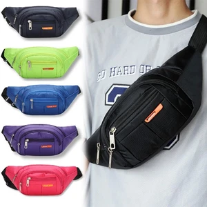 Man's Large Capacity Zipper Bag Backpack Front Chest Bag Adjustable Waist Bag - Picture 1 of 18