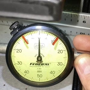 Manesco Motors Co. Federal C81 Messuhr 0,001" Messgerät modifiziert mit roten Balken - Bild 1 von 12