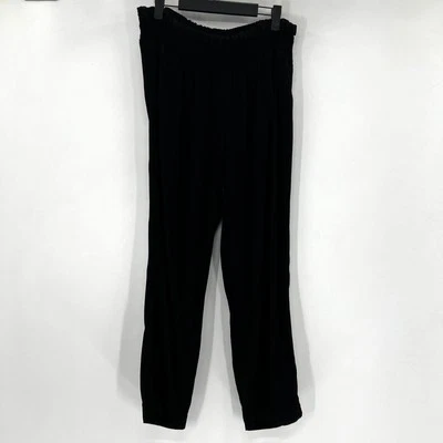 Pantalones para mujer GAP Maternity negros cintura alta lino pierna ancha talla M Foto 1 de 4