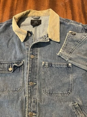 Chaqueta Denim RRL Años 90 Vintage Doble RL Hecha en EE. UU. Ralph Lauren Talla XL Pana  Foto 1 de 4