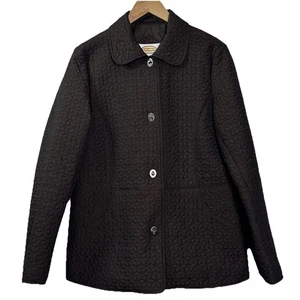 Vintage Talbots mittellange Steppjacke Damen Größe M Espresso braun Preppy - Bild 1 von 7