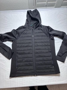 Chaqueta con capucha Tek Gear para mujer forrada de lana cremallera completa negra grande - Imagen 1 de 10