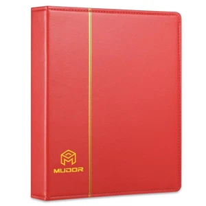 Empty Premium PU Binder, 4 Ring Binder Albums Stockbook for Stamps, Documents... - Picture 1 of 6