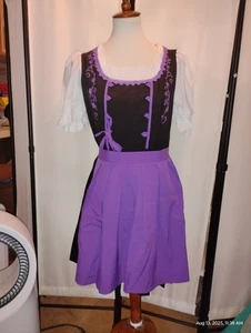 Gr. 12/14 NEU!Germany,Kellnerin,Oktoberfest,Trachten,Dirndlkleid 2-teilig,schwarz,lila - Bild 1 von 6