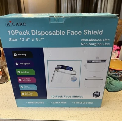 USA 10PCS Safety Full Face Shield Reusable Washable Protection Cover Anti-Splash - Image 1 of 4