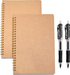 Yyaaloa 2 Stück Spiral Notizbücher A5 6X8 Softcover Zeitschriften Planer 200 Seiten Draht - Bild 1 von 12