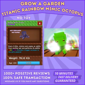 🟢Online🟢Cresci un giardino✅ TITANIC RAINBOW MIMIC POLPUS | OP COOLDOWN - Foto 1 di 2