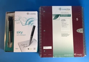 Livescribe 4GB Sky Wifi Smartpen & 4-pack Dot Paper College Ruled Notebooks - Picture 1 of 16