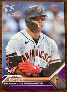 2023 Topps Now Blake Sabol San Francisco Giants #21 Purple 15/25 Rookie Card - Picture 1 of 4