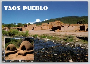 TAOS PUEBLO New Mexico Largest Existing Multi-Storied Pueblo In USA - POSTCARD - Picture 1 of 2