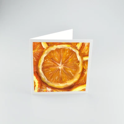Orange Slices - Square High Quality 312gsm Blank Greetings Cards - Image 1 of 4
