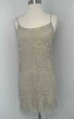 Vestido Fossil Mujer Extra Pequeño Correa de Espagueti Beige Encaje Solero Verano Foto 1 de 4