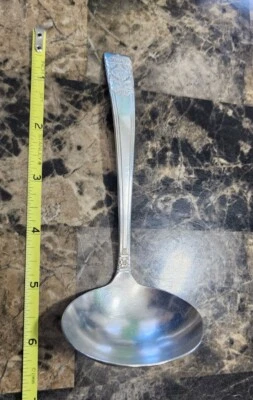 ART DECO c1948 INAUGURATION I PATTERN SILVERPLATED "6 1/4" GRAVY LADLE 🤎 - Image 1 of 4