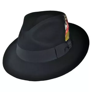 Sombreros Jaxon Corona C aplastable Lana Fieltro Fedora Sombrero - Imagen 1 de 24