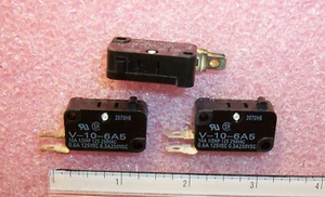 QTY (5) V-10-6A5 OMRON SPST-NO PIN PLUNGER MINIATURE SWITCHES 10A @ 250Vac ROHS - Picture 1 of 2