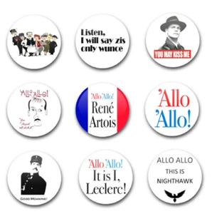 JUEGO DE INSIGNIAS DE BOTÓN 25MM / 1" X9 ALLO ALLO 1 - Imagen 1 de 1