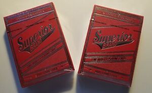 Superior Skull & Bones V2 (Red/Silver) Playing Cards by E.P.C.C. (1 new deck) !