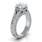 Handcrafted Vintage Engraved Solitaire Round Cut 0.80CT Cubic Zirconia Fine Ring