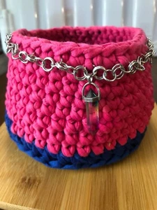 HANDMADE Crochet Planter cover~ Basket - Picture 1 of 5