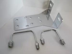 PROPORTIONING VALVE TO M/CYL BOTTOM MOUNT BRACKET/BRAKE LINES CHROME#4504C/4509C - Picture 1 of 16