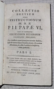 très rare livre en latin collectio Brevium SS. PII PAPAE VI 1796 Pape Pie 6 - Imagen 1 de 14