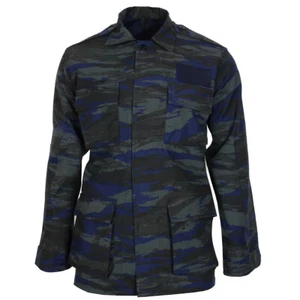 Greek Airforce Blue Lizard Camo Field Jacket Original Surplus Cotton BDU Uniform - Picture 1 of 4