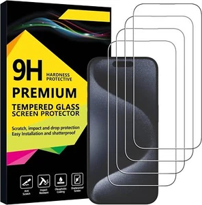4x PACK - Tempered Glass Screen Protector for iPhone 16 15 14 13 12 XS Pro Max - Picture 1 of 5
