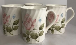 Juego de 4 tazas de té vintage Otagiri con diseño de rosa rosa marfil hechas en Japón - Imagen 1 de 6