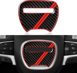 Black Real Carbon Fiber Steering Wheel Insert Trim Fits 14-23 Durango - Bild 1 von 9