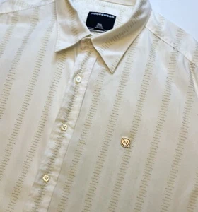 Rocawear Mens Size 2XL Ivory w/ Multicolored Design Button Up Short Sleeve Shirt - Picture 1 of 11