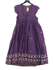 United Colors Of Benetton Women's Maxi Dress M Purple Cotton with Polyester Maxi - Picture 1 of 6