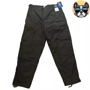 NWT GALLS MENS BLACK LARGE REGULAR 6 POCKET POLY COTTON RIPSTOP BDU PANTS - Picture 1 of 10