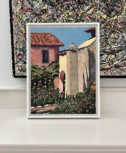 Dipinto ad olio originale architettura spagnola paesaggio mediterraneo impressionista - Foto 1 di 16