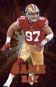 San Francisco 49ers Lithograph print of Nick Bosa 2022 11 x 17 - Picture 1 of 1
