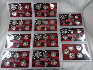 1999-2009 Statehood Quarter Silver Proof Sets 56 US Mint Coins 25C in Slides - Picture 1 of 12