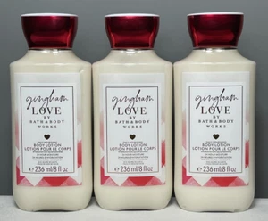 Juego de 3 lociones corporales Bath and Body Works Gingham Love 8 OZ hidratantes 24 horas - Imagen 1 de 3