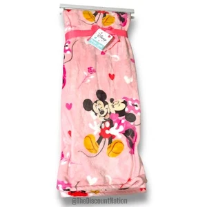 Disney Mickey Mouse & Minnie Mouse Pink Valentines Plush Throw Blanket NWT - Picture 1 of 3