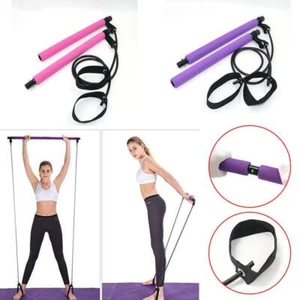 Tragbares Pilates Studio Yoga Bar Stick elastisches Spannungsseil Übung Fitness - Bild 1 von 6