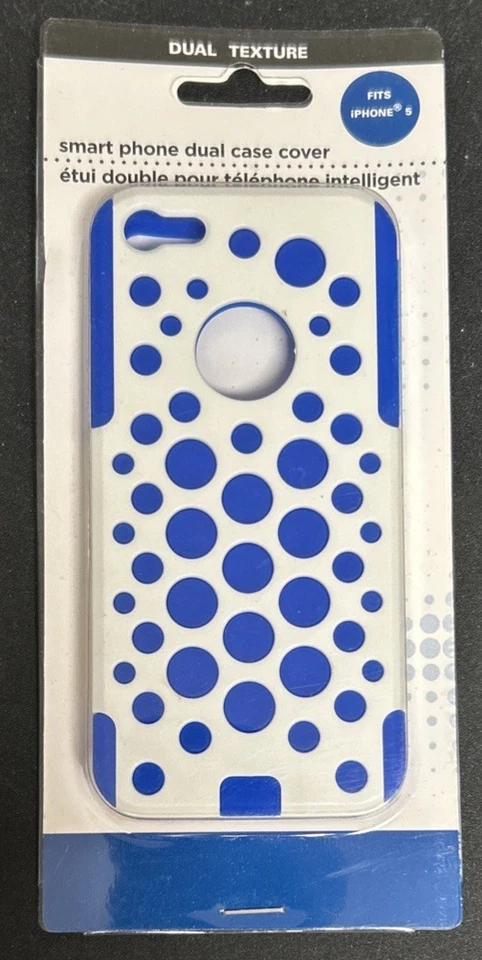 Blue/White Smart Cell Phone Dual Case Cover Protector For iPhone 5 New Old Stock - Image 1 of 2