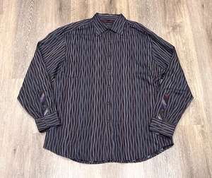 Jhane Barnes Shirt Mens XXL Abstract Classic Fit Long Sleeve Striped Cotton - Picture 1 of 8