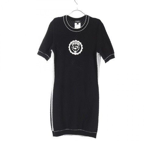 Abito donna Chanel n.5 logo nero cotone taglia 34