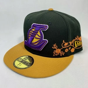 Los Angeles Lakers Floral Vine NEW ERA 59FIFTY Fitted Hat - 7 1/2" / 59.6cm - Picture 1 of 8