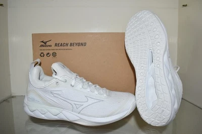 Mizuno Women's Wave Luminous 2 Court Shoes White/Silver 430305.0073 NIB - Image 1 of 3